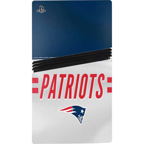 NFL New England Patriots White Striped PS5 Pro Disk Bundle Skin