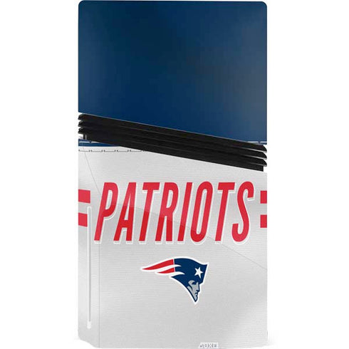 NFL New England Patriots White Striped PS5 Pro Disk Console Skin