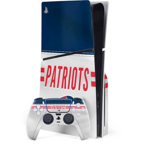 NFL New England Patriots White Striped PlayStation PS5 Skins