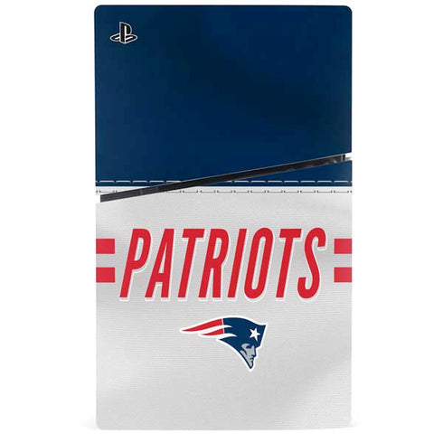 NFL New England Patriots White Striped PS5 Slim Digital Edition Console Skin