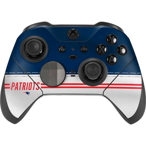 NFL New England Patriots White Striped Xbox Elite Wireless Controller Series 2 Skin