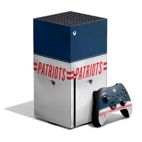 NFL New England Patriots White Striped Xbox Series X Skins