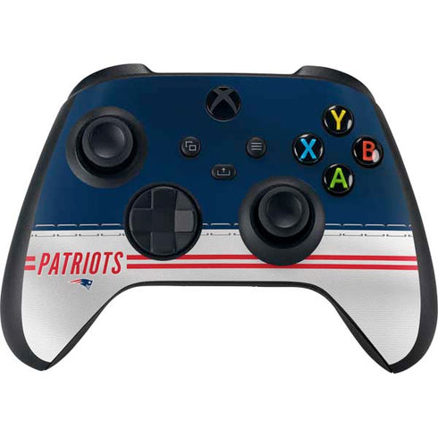 NFL New England Patriots White Striped Xbox Series X Controller Skin