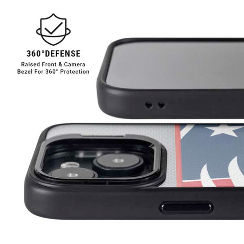 NFL New England Patriots Zone Block iPhone 15 Plus Kickstand Case