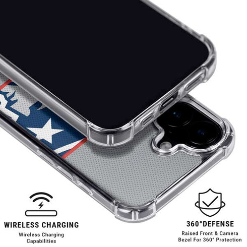 NFL New England Patriots Zone Block iPhone 16 Clear Case
