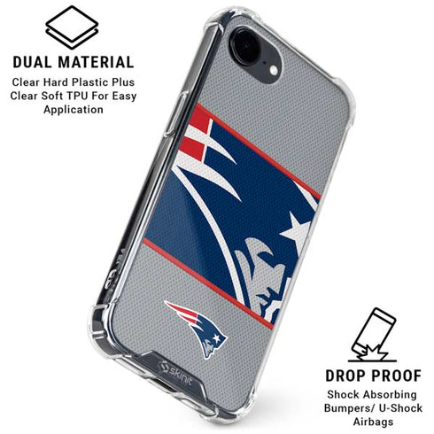 NFL New England Patriots Zone Block iPhone 16e Clear Case