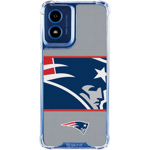 NFL New England Patriots Zone Block Moto G 5G (2024) Clear Case