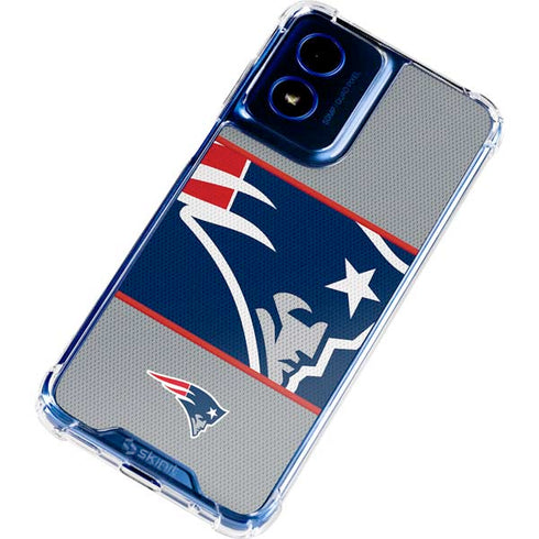 NFL New England Patriots Zone Block Moto G 5G (2024) Clear Case