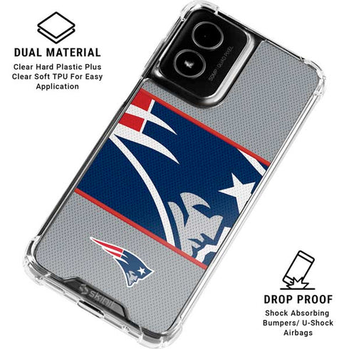NFL New England Patriots Zone Block Moto G Power 5G (2024) Clear Case
