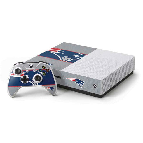 NFL New England Patriots Zone Block Xbox One S Console and Controller Bundle Skin