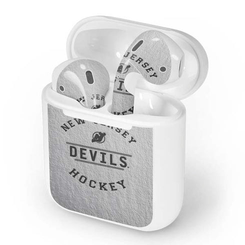 NHL New Jersey Devils Black Text Apple AirPods Skin