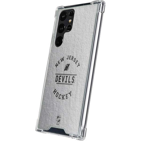 NHL New Jersey Devils Black Text Galaxy S23 Ultra Clear Case
