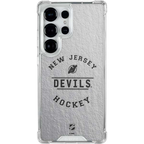 NHL New Jersey Devils Black Text Galaxy S25 Ultra Clear Case