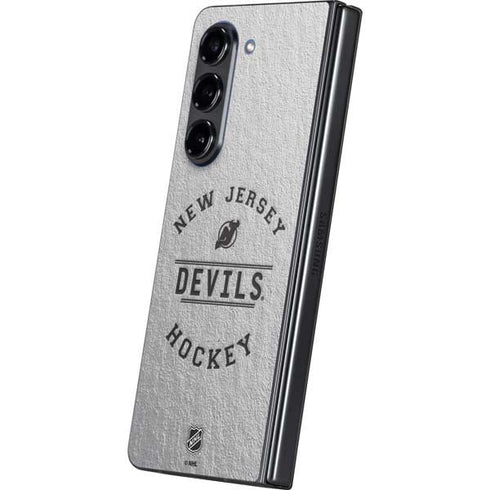 NHL New Jersey Devils Black Text Galaxy Z Fold5 5G Skin