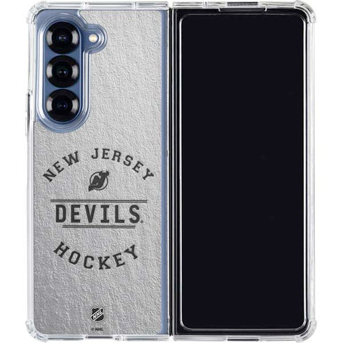 NHL New Jersey Devils Black Text Galaxy Z Fold6 Clear Case