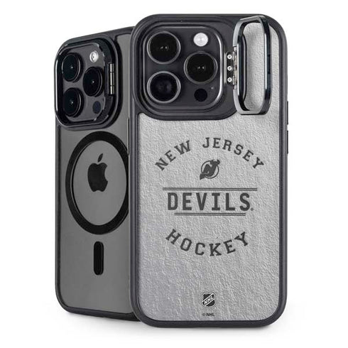 NHL New Jersey Devils Black Text iPhone 15 Pro Max Kickstand Case