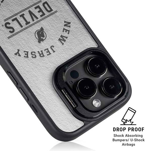 NHL New Jersey Devils Black Text iPhone 15 Pro Max Kickstand Case