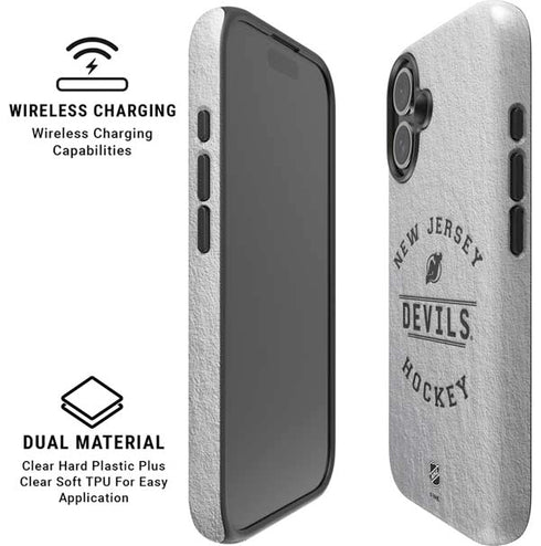 NHL New Jersey Devils Black Text iPhone 16 Magsafe Impact Case