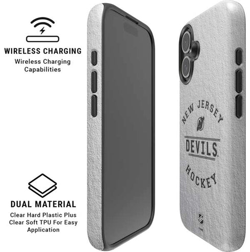 NHL New Jersey Devils Black Text iPhone 16 Plus Magsafe Impact Case