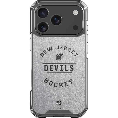NHL New Jersey Devils Black Text iPhone 18 Pro Clear Case