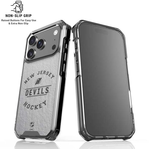 NHL New Jersey Devils Black Text iPhone 18 Pro Clear Case