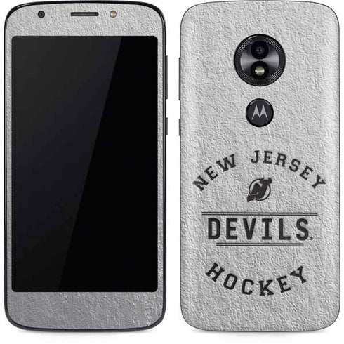 NHL New Jersey Devils Black Text Moto E5 Play Skin