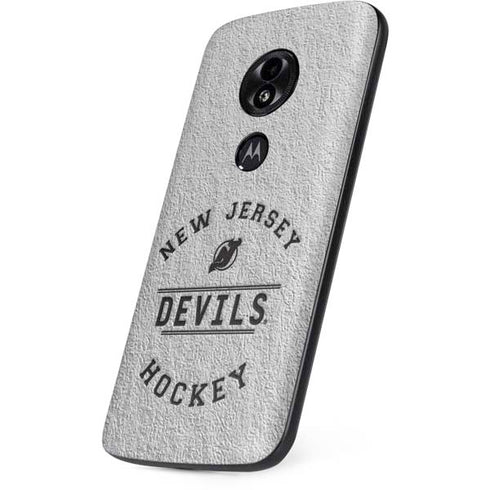 NHL New Jersey Devils Black Text Moto E5 Play Skin
