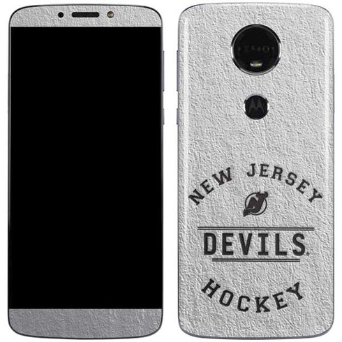 NHL New Jersey Devils Black Text Moto E5 Plus Skin