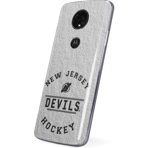 NHL New Jersey Devils Black Text Moto E5 Plus Skin