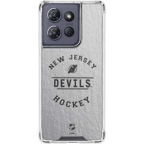 NHL New Jersey Devils Black Text Moto G 5G (2025) Clear Case