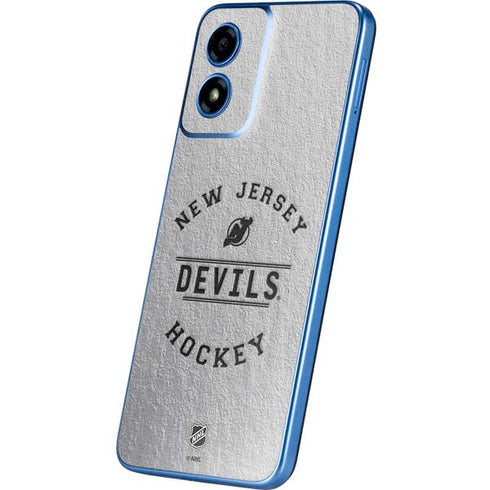 NHL New Jersey Devils Black Text Moto G Play 4G (2024) Skin