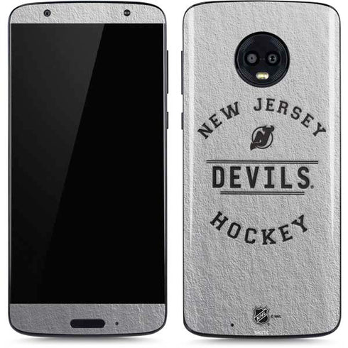 NHL New Jersey Devils Black Text Moto G6 Skin