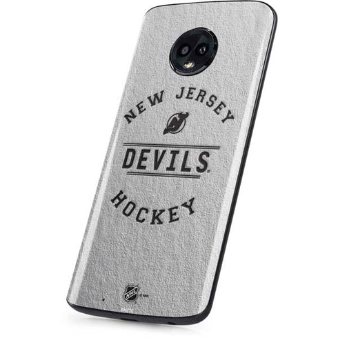 NHL New Jersey Devils Black Text Moto G6 Skin