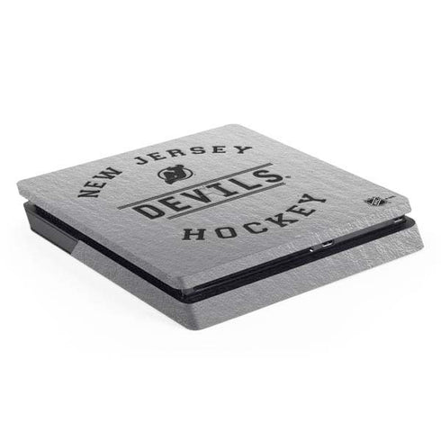 NHL New Jersey Devils Black Text PS4 Slim Skin