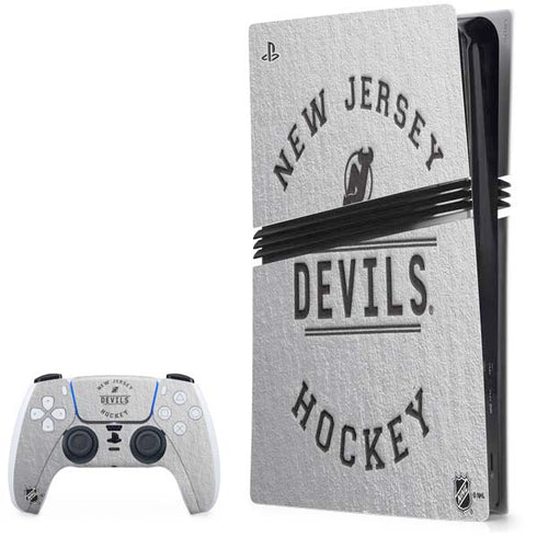 NHL New Jersey Devils Black Text PS5 Pro Bundle Skin