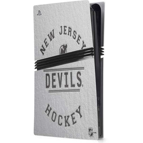 NHL New Jersey Devils Black Text PS5 Pro Console Skin