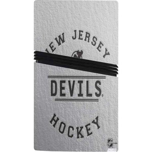 NHL New Jersey Devils Black Text PS5 Pro Console Skin