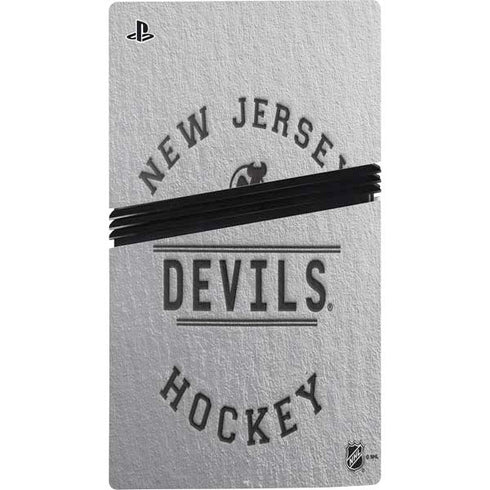 NHL New Jersey Devils Black Text PS5 Pro Disk Bundle Skin