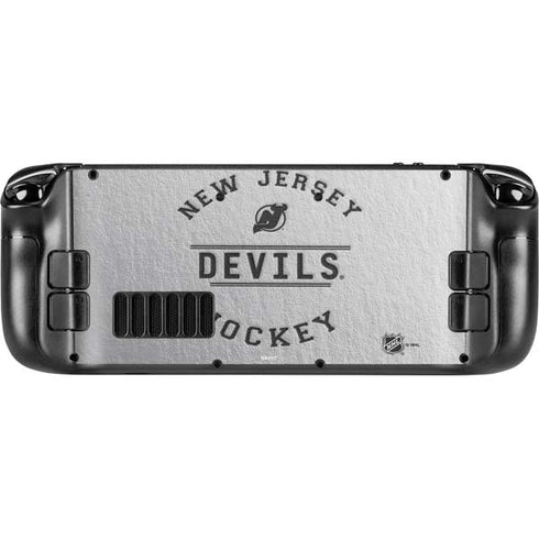 NHL New Jersey Devils Black Text Steam Deck Handheld Gaming Computer Skin