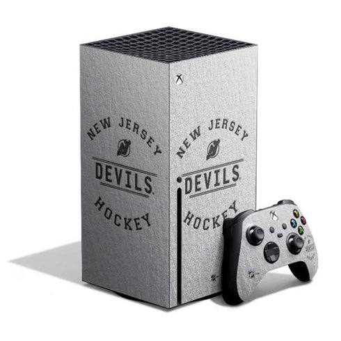 NHL New Jersey Devils Black Text Xbox Series X Skins