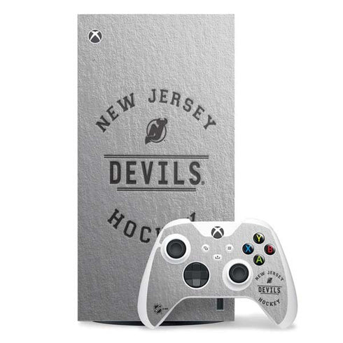 NHL New Jersey Devils Black Text Xbox Series X Skins