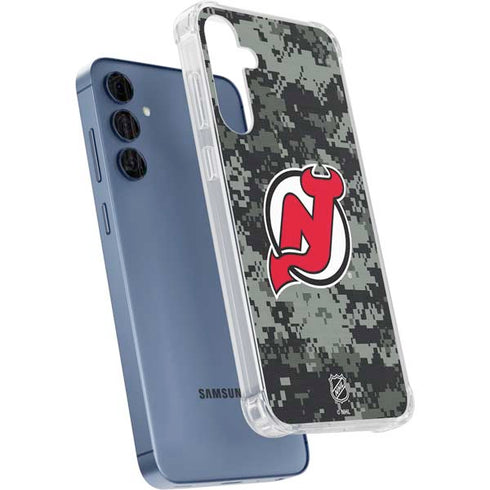 NHL New Jersey Devils Camo Galaxy A55 5G Clear Case