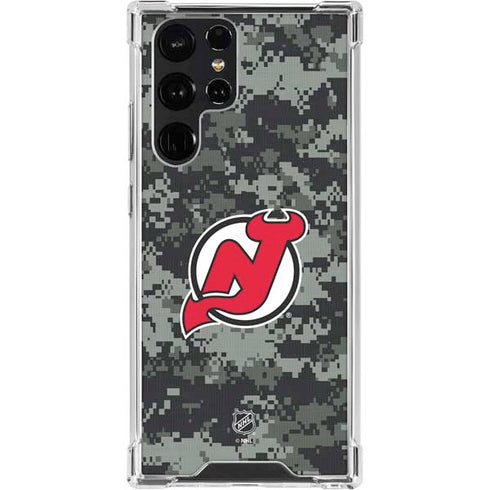 NHL New Jersey Devils Camo Galaxy S23 Ultra Clear Case
