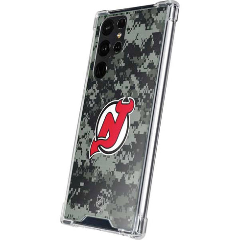 NHL New Jersey Devils Camo Galaxy S23 Ultra Clear Case