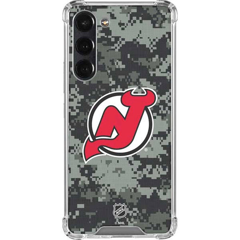 NHL New Jersey Devils Camo Galaxy S24 FE Clear Case