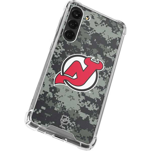 NHL New Jersey Devils Camo Galaxy S24 FE Clear Case