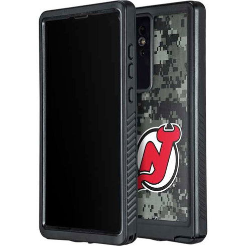 NHL New Jersey Devils Camo Galaxy S24 Ultra Waterproof Case