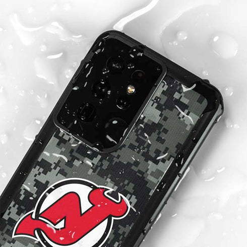 NHL New Jersey Devils Camo Galaxy S24 Ultra Waterproof Case