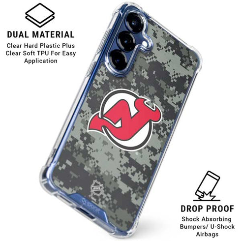 NHL New Jersey Devils Camo Galaxy S25 Plus Clear Case
