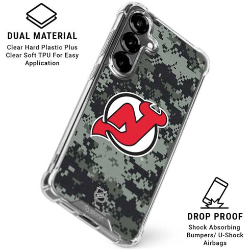 NHL New Jersey Devils Camo Galaxy S26 Plus Clear Case